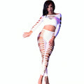 CHILIROSE - CR 3654 TOP & LEGGINS BLANC