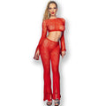 CHILIROSE - CR 4648 HAUT ET PANTALON ROUGE