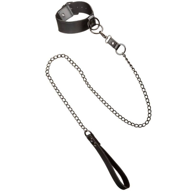 Collier Bdsm En Chaîne Métal Cuir Végétalien