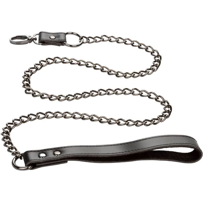 Collier Bdsm En Chaîne Métal Cuir Végétalien