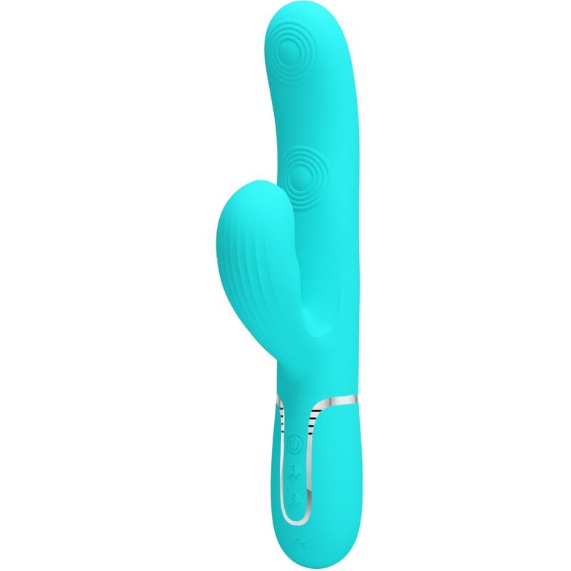 Vibromasseur Rabbit Silicone Vert Aqua Étanche