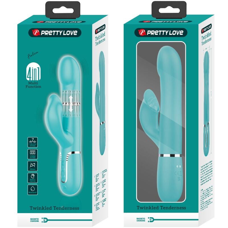 Vibromasseur Rabbit Silicone Vert Aqua