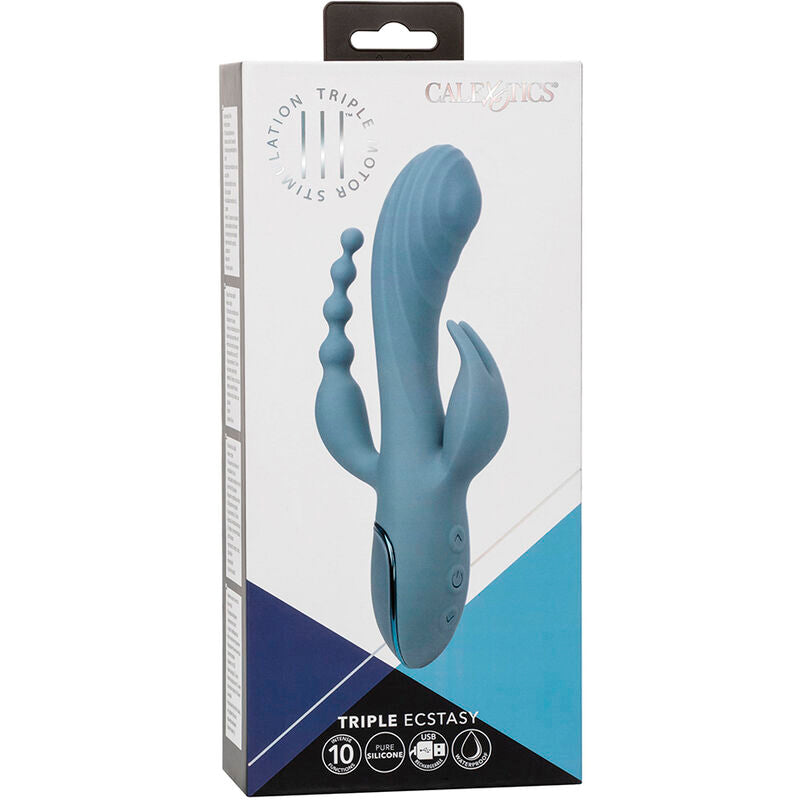 Vibromasseur Triple Action Silicone Étanche Rechargeable