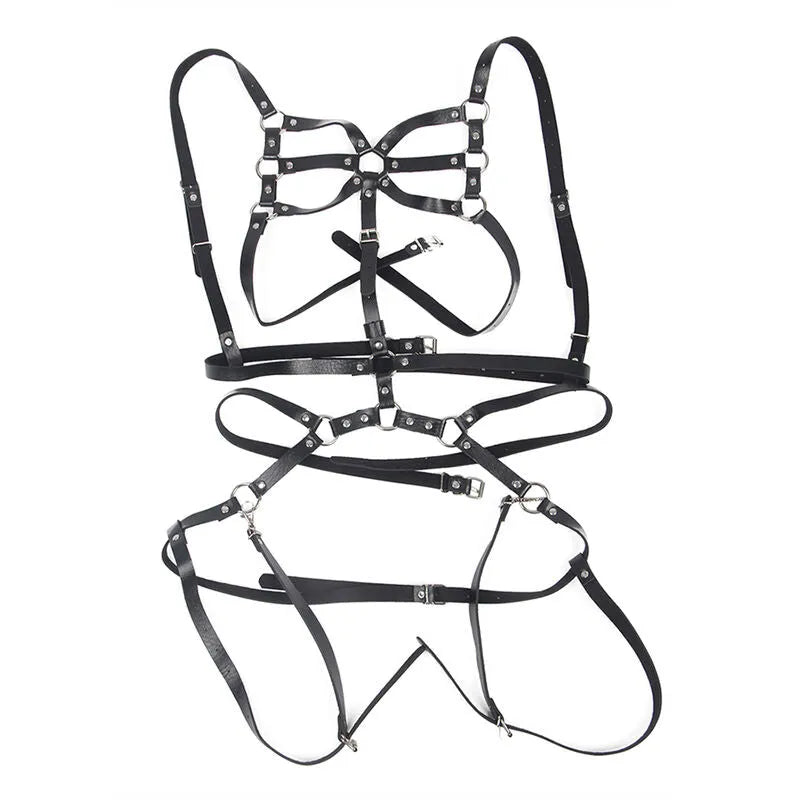 SUBBLIME - HARNAIS CORPS SANGLES AJUSTABLES CUIR NOIR