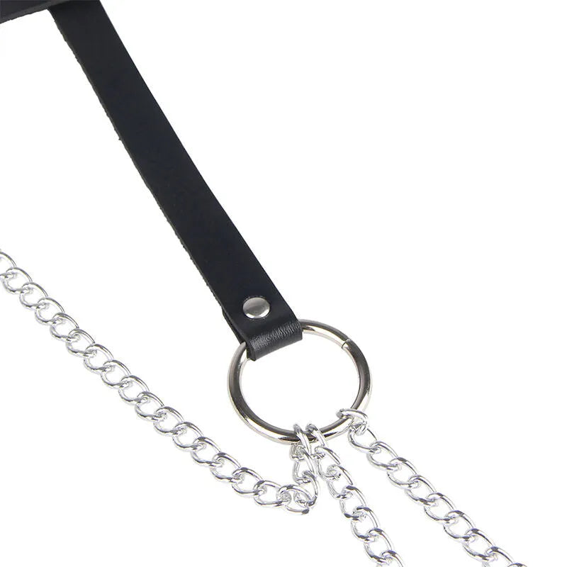 SUBBLIME - CHAINE BAGUE CUIR CEINTURE NOIR