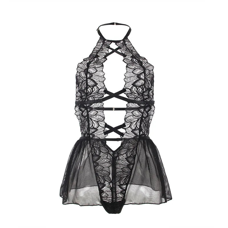 lingerie sexy dentelle noire dos nu matière confortable pour femmes séduisantes