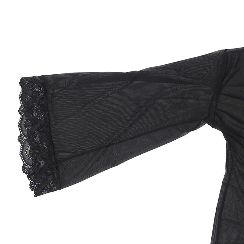 SUBBLIME - ROBE EN TISSU TRANSPARENT AVEC DÉTAIL DENTELLE NOIR