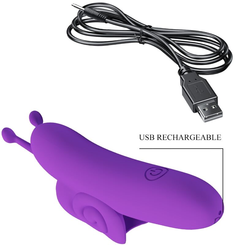 Vibromasseur De Doigt En Silicone Violet Rechargeable