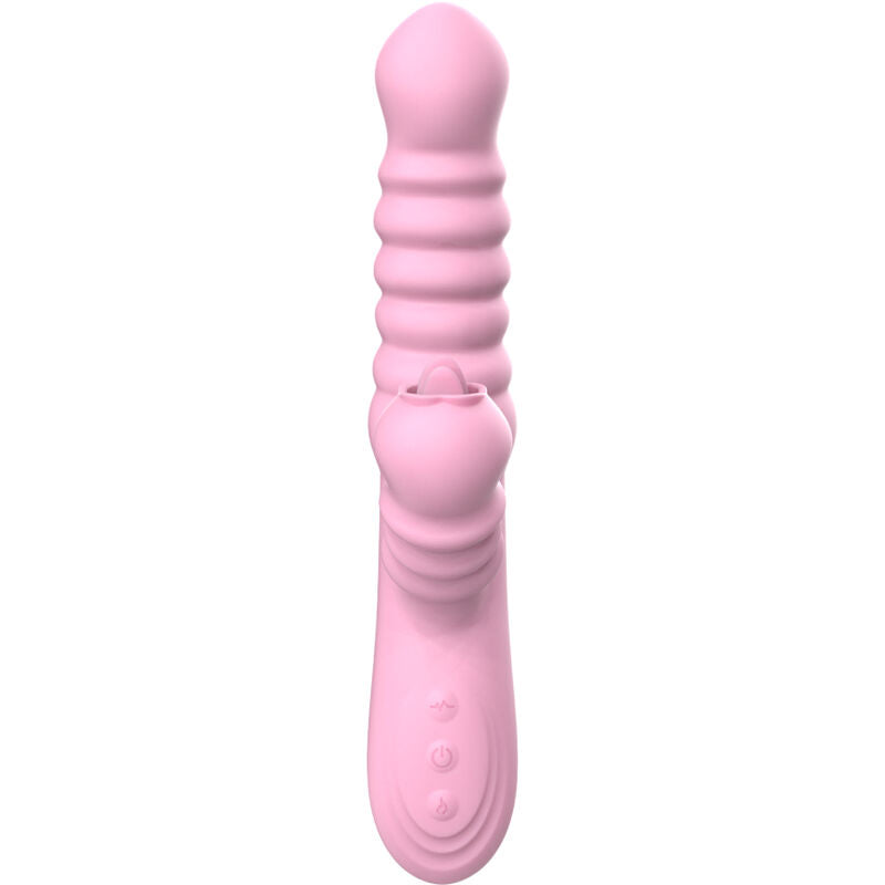 Vibromasseur Multifonction Silicone Chauffant Fuchsia