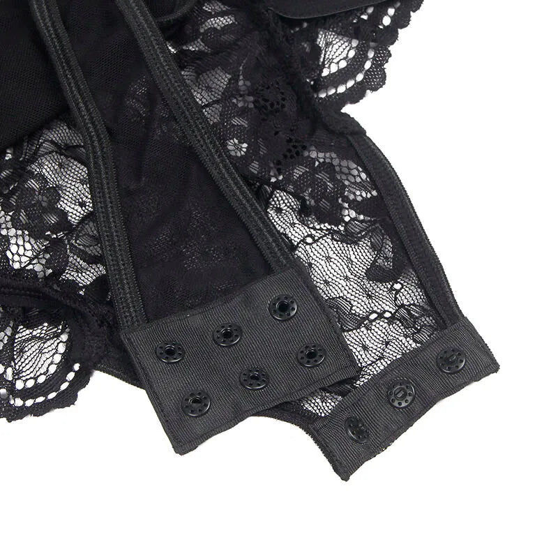 Teddy sexy dentelle slim jarretière anneaux jambe Subblime noir élégant