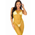 LEG AVENUE - ROBE LONGUE FILET JAUNE