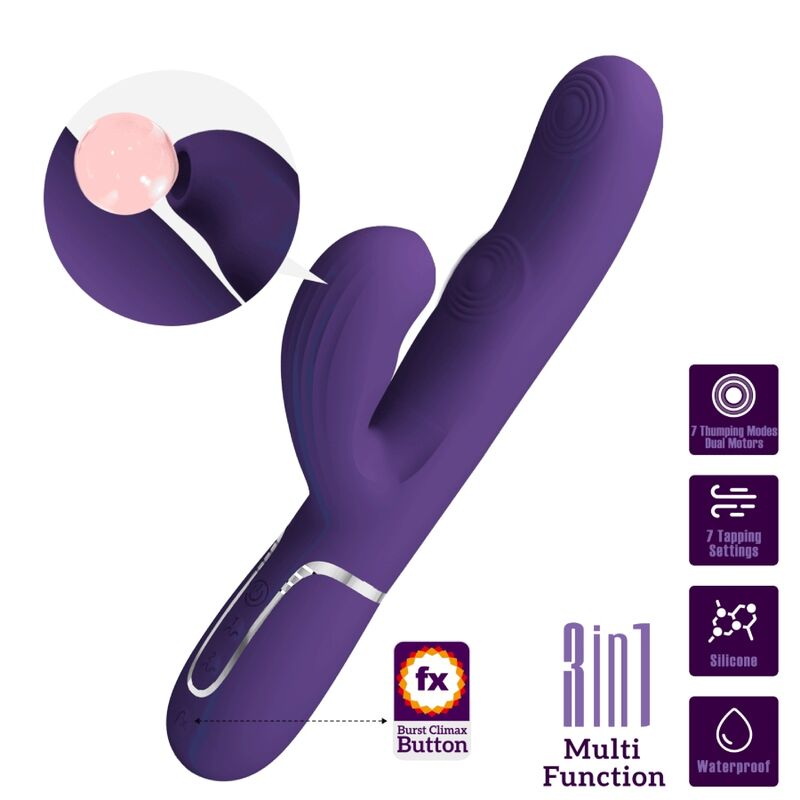 Vibromasseur Silicone Étanche Multifonction Violet