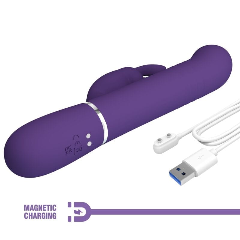 Vibromasseur Rabbit Silicone Violet Rechargeable