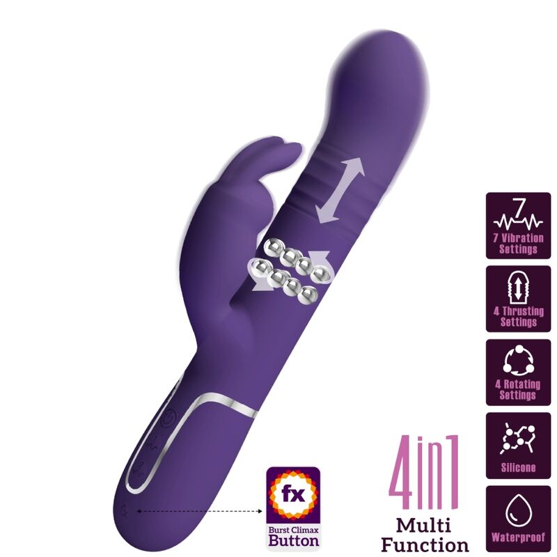 Vibromasseur Rabbit Silicone Violet Rechargeable