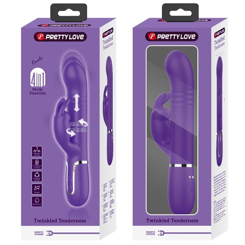 Vibromasseur Rabbit Silicone Violet Rechargeable