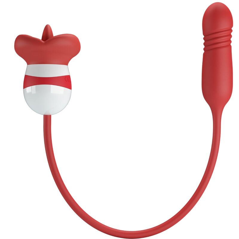 Vibromasseur Rouge Langue Léchage Silicone Rechargeable