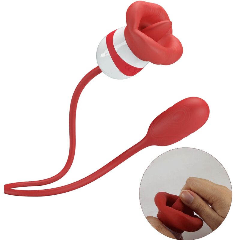 Vibromasseur Bouche Rouge En Silicone Rechargeable