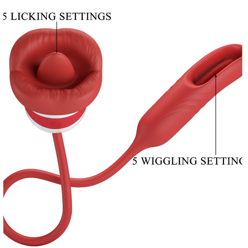 Vibromasseur Clitoridien Rose Rouge Silicone Réaliste