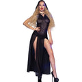 CHILIROSE - CR 4685 ROBE LONGUE À CAPUCHE NOIR