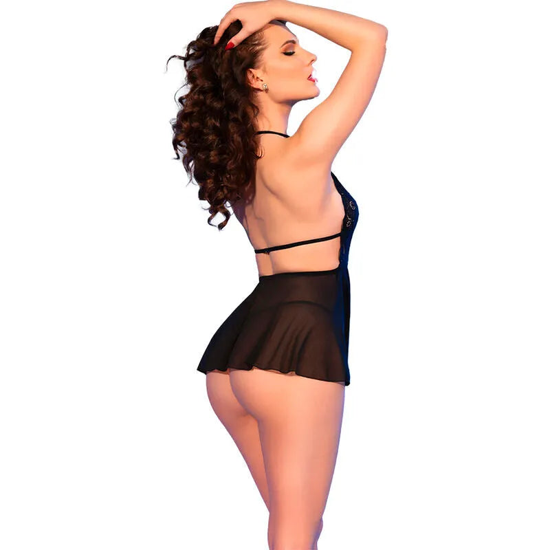 CHILIROSE - CR 4720 BABYDOLL & STRING NOIR
