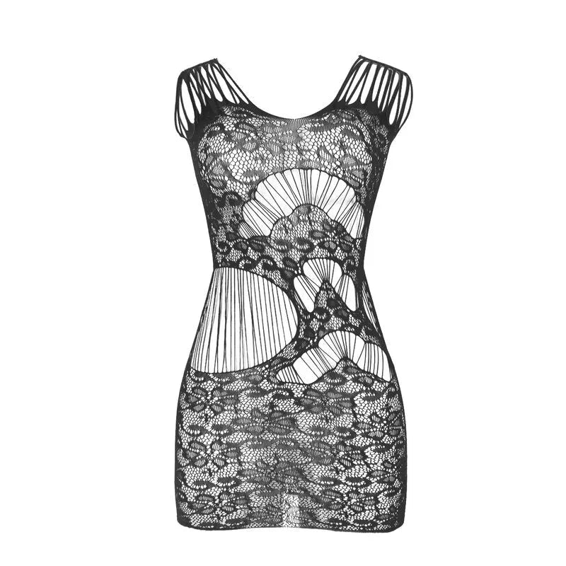 SUBBLIME - 951771 ROBE LONG DOS OUVERT AVEC RESILLE NOIR