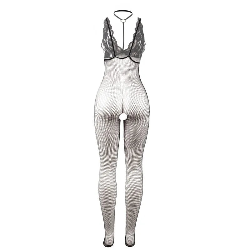 SUBBLIME - 951993 BODYSTOCKING RÉSILLE TRANSPARENTE NOIRE SANS FOURRURE