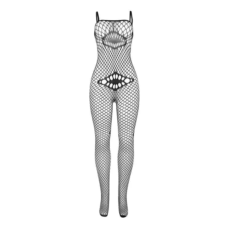 SUBBLIME - 952112 BODYSTOCKING RESILLE AVEC DETAILS SUR LA POITRINE ET LE VENTRE NOIR