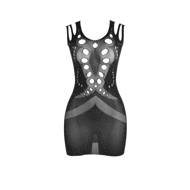 SUBBLIME - 952198 ROBE RESILLE AVEC DIAMANTS BRILLANTS NOIR