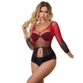 SUBBLIME - 952259 ROBE RÉSILLE ÉLASTIQUE MANCHES LONGUES DÉGRADÉ ROUGE ET NOIR