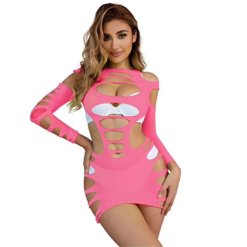 SUBBLIME - 952273 ROBE RÉSILLE ÉLASTIQUE MANCHES LONGUES ROSE