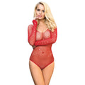 SUBBLIME - 952303 BODY SHINY GRILL AVEC ÉPAULES DÉNUDÉES MANCHES LONGUES ROUGE