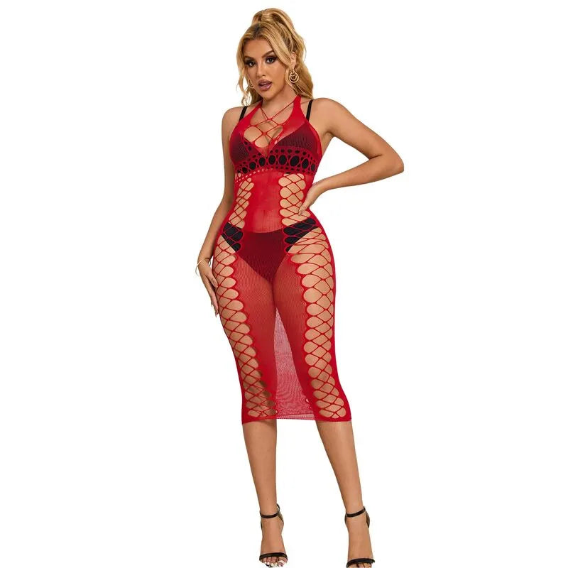 SUBBLIME - 952327 ROBE LONGUE RÉSEILLE ROUGE