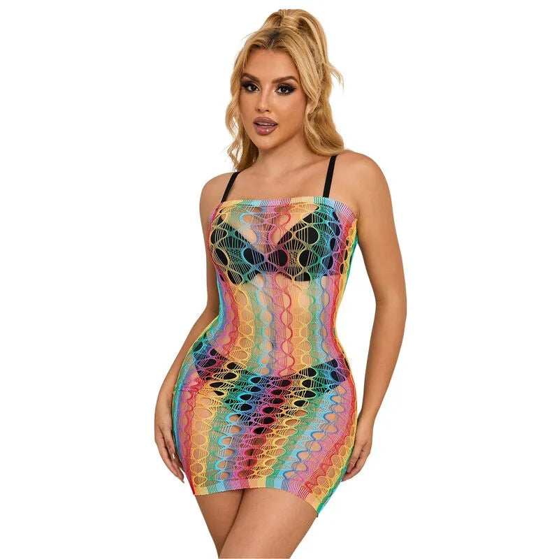 SUBBLIME - 952365 ROBE RÉSEILLE ÉPAULES NUES ARC-EN-CIEL