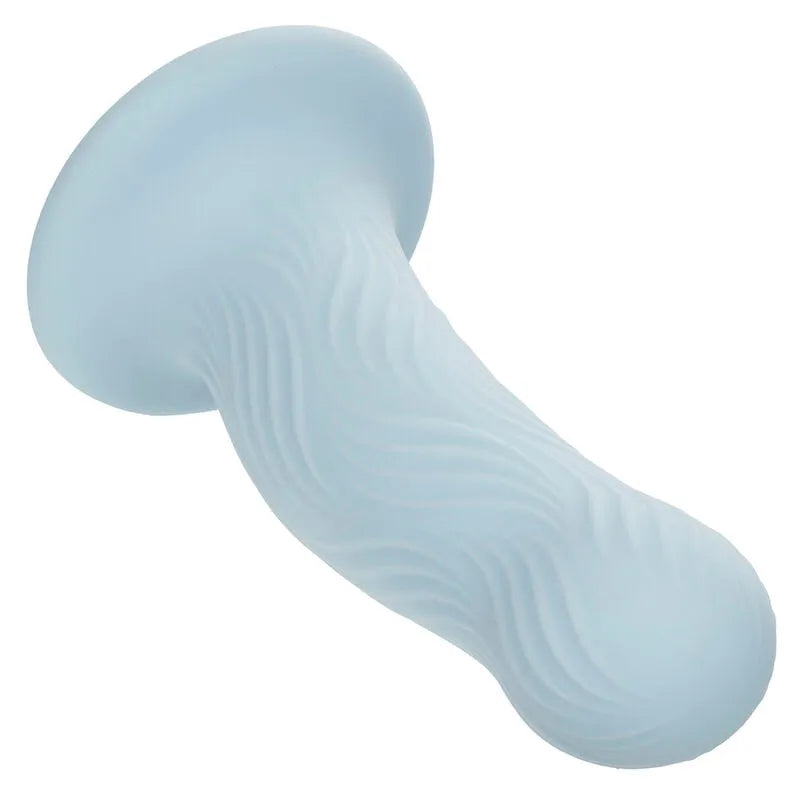 Plug anal bleu en mousse, texture ondulée, silicone liquide, doux, souple, imperméable, design bulbeux pour sensations int...