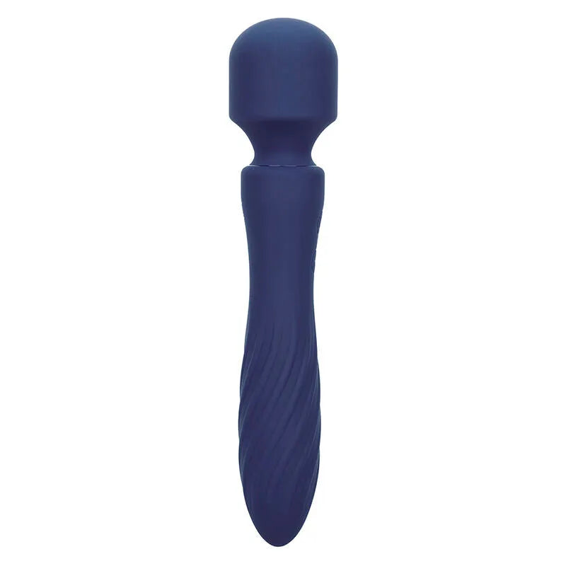 Masseur violet CALEXOTICS Charisma Mystique, design élégant, tête flexible striée, silicone, double moteur, 12 fonctions.