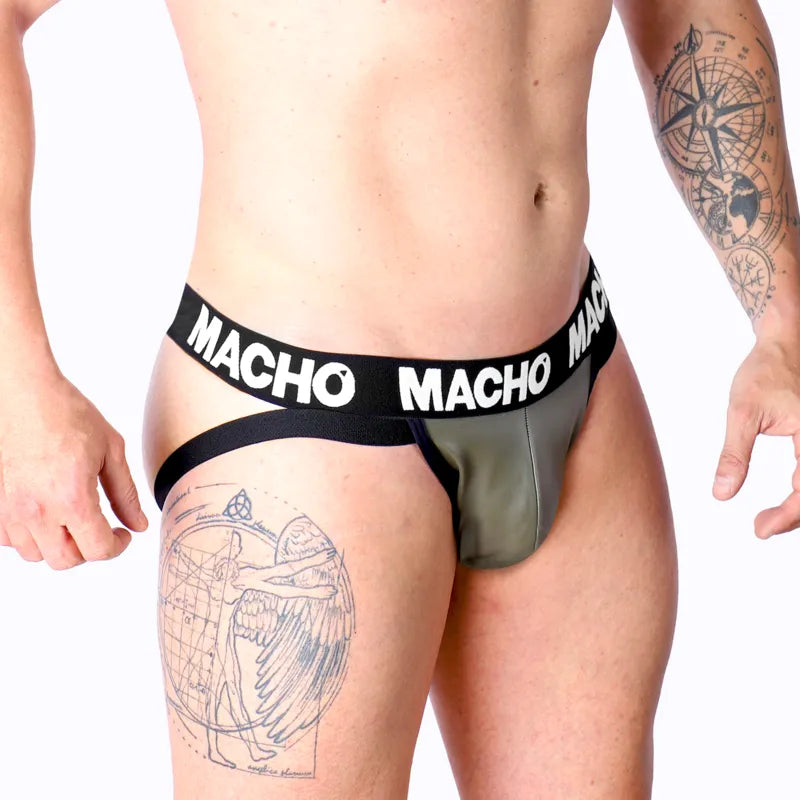 MACHO - MX27GR JOCK CUIR GRIS BEIGE