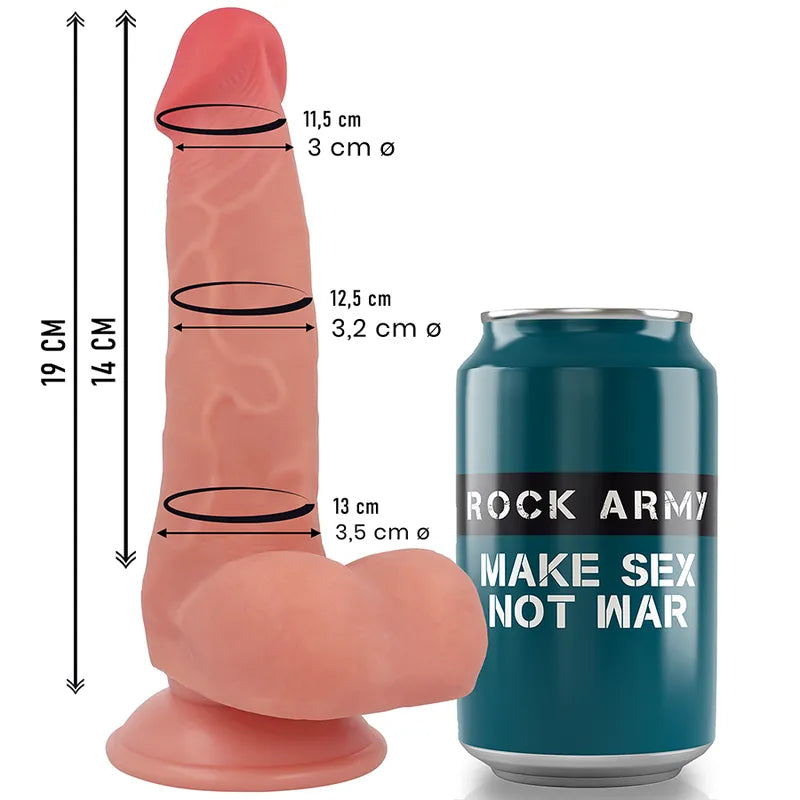 Gode réaliste silicone liquide ventouse hypoallergénique 19 cm Rockarmy