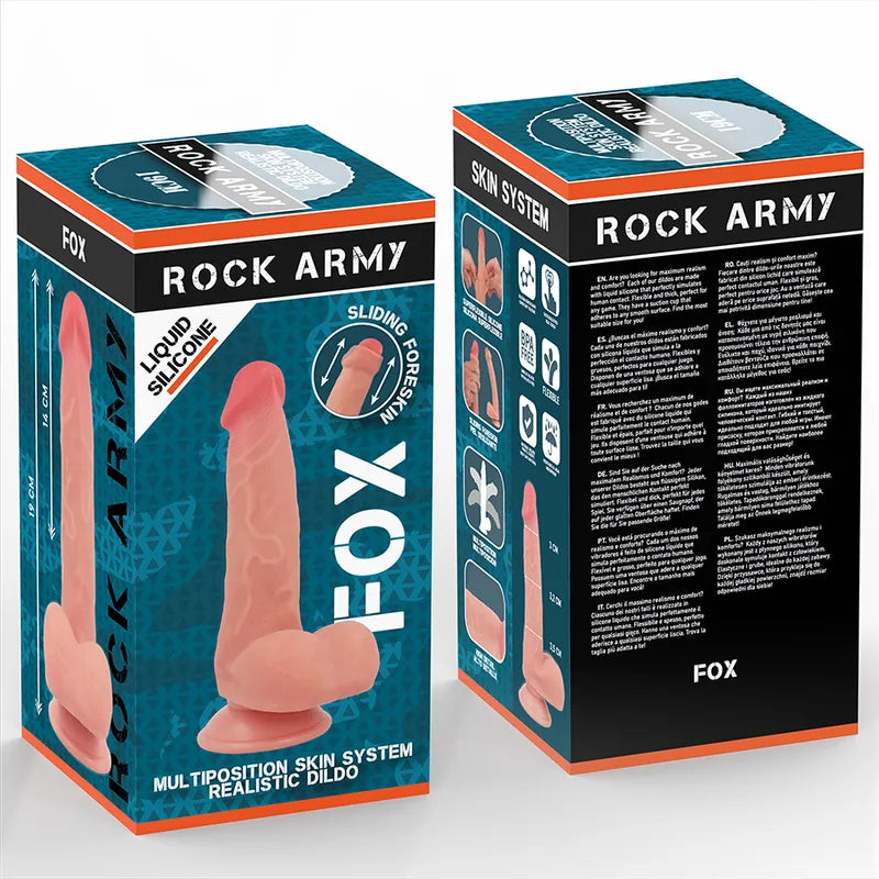 Gode réaliste silicone liquide ventouse hypoallergénique 19 cm Rockarmy