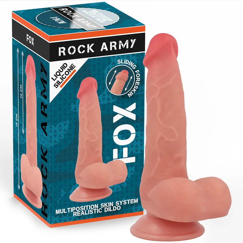 Gode réaliste silicone liquide ventouse hypoallergénique 19 cm Rockarmy