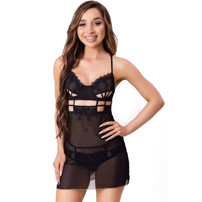 LIVCO CORSETTI FASHION - MAIA 20247 BABYDOLL + STRING NOIR