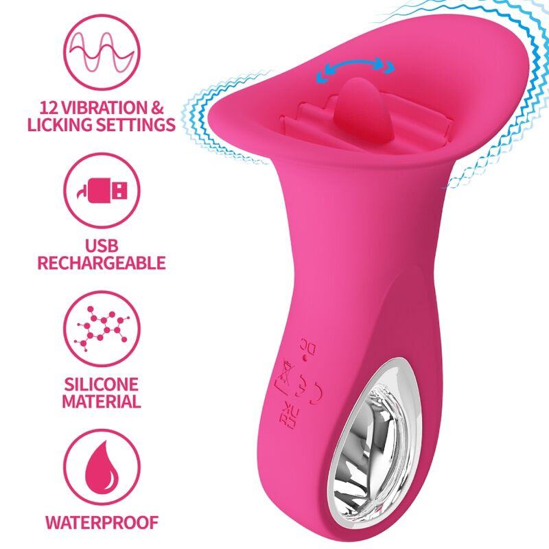 Vibromasseur Oral Silicone Rechargeable 12 Fonctions