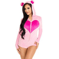 LEG AVENUE - BODY VELOURS OURS EN TEDDY ROSE