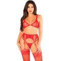 LEG AVENUE - SOUTIEN-GORGE + STRING + BAS ROUGE