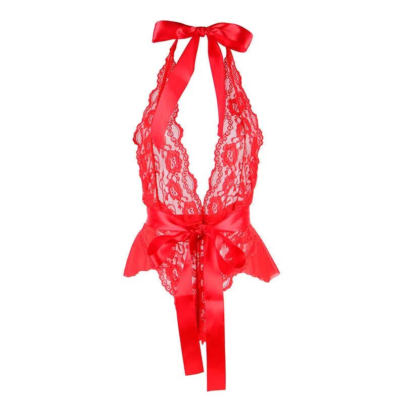 SUBBLIME - 953973 BODY SEXY A VOLANTS + CEINTURE ROUGE