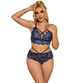 SUBBLIME - 954062 SOUTIEN-GORGE + CULOTTE DENTELLE BLEU