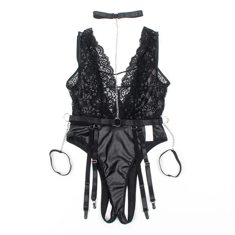 SUBBLIME - 954383 BODY SEXY AVEC PORTE-JARRETELLES NOIR