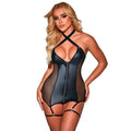 SUBBLIME - 954451 ROBE SEXY EN MAILLE CUIR NOIR