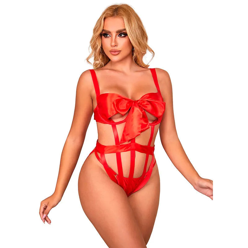 SUBBLIME - 954475 BODY SEXY AJOURÉ AVEC NOEUD ROUGE