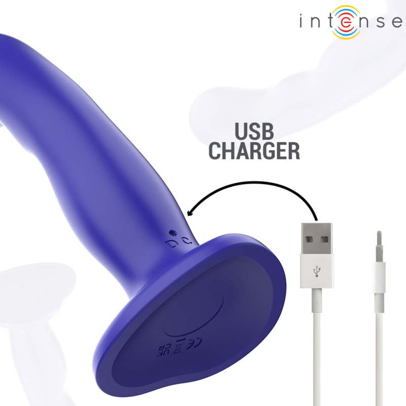 Vibrateur Bleu Texturé Puissant Avec Ventouse