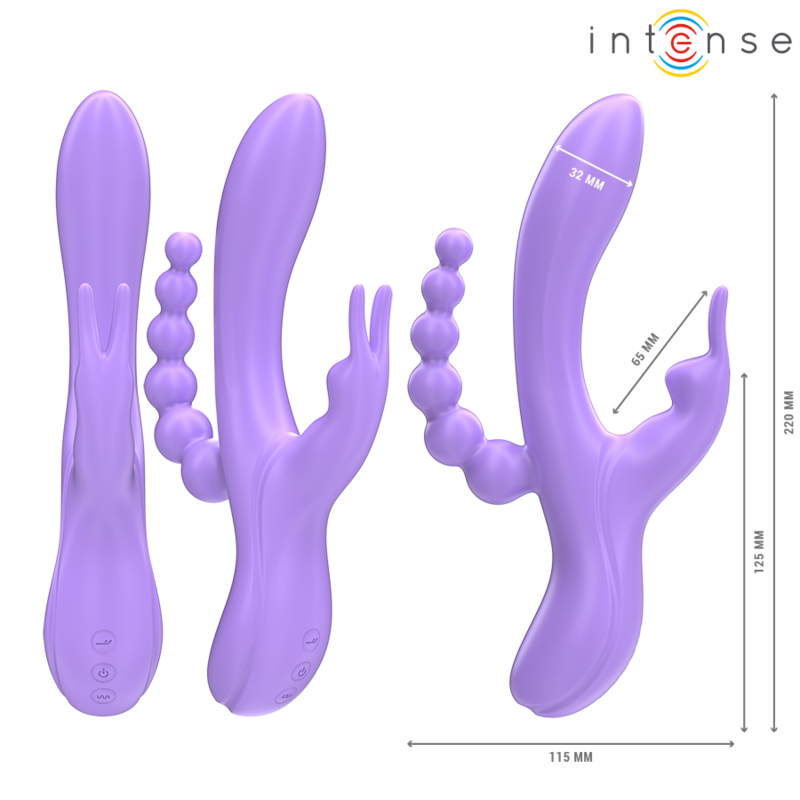 Triple Vibromasseur Silicone Stimulation Complète